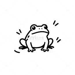 黑白简笔画青蛙图案