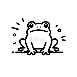 简约卡通青蛙线条画