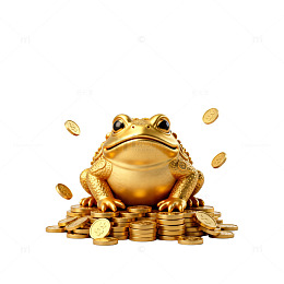 金色青蛙金币财富寓意图