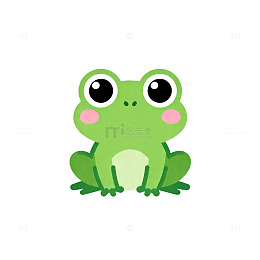 卡通青蛙简笔画矢量素材