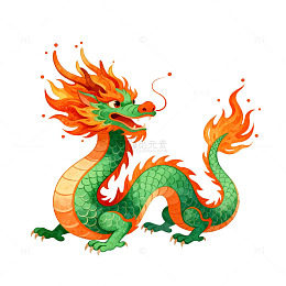 中国龙卡通形象插画设计元素