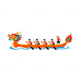 国潮龙舟竞渡插画设计