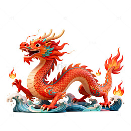 中国龙艺术插画