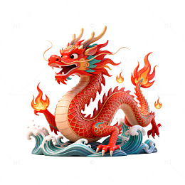 中国龙艺术插画