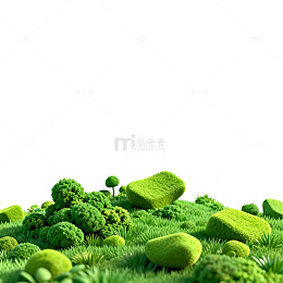 绿色清新草地景观图