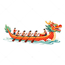龙舟竞赛插画矢量素材