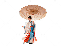 古风夜景美人伞舞表演