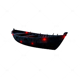 黑色小船夜景灯效设计素材