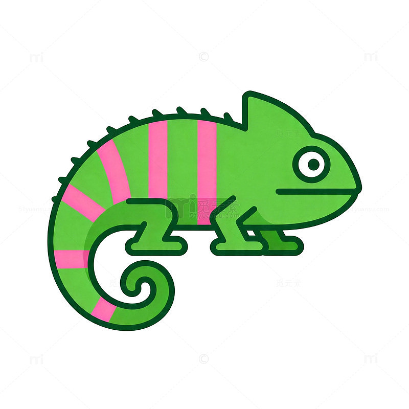 卡通变色龙插画图案