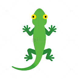 卡通风格绿色蜥蜴插画