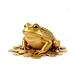 金色青蛙金币财富象征