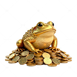 金蟾招财金币堆
