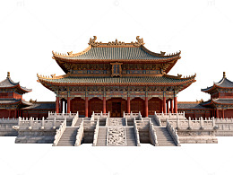 古典宫殿建筑三维渲染图