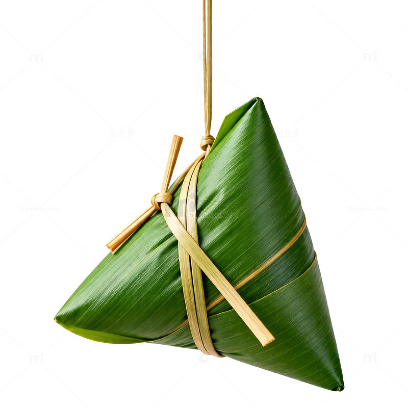 绿色粽子传统美食节日元素