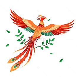 凤凰展翅艺术插画