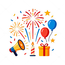 欢庆节日元素插画