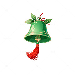绿色铃铛节日装饰图案