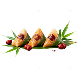 绿色背景粽子美食