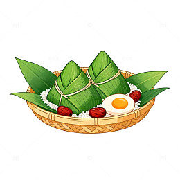 卡通粽子美食插画设计元素