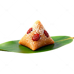 粽子绿叶美食特写