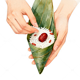 手工包裹粽子插画