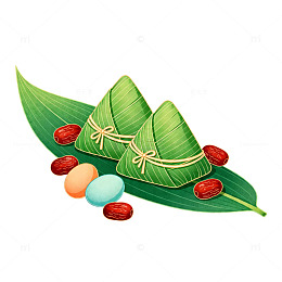 端午节绿色粽子插画素材