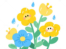卡通风花卉插画