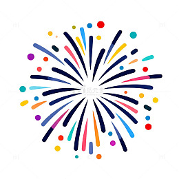 绚丽烟花图案设计元素