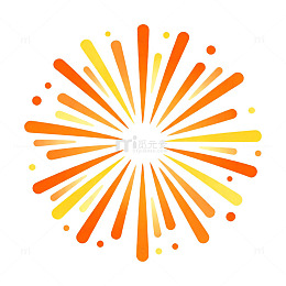 彩色放射烟花图案装饰元素