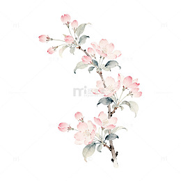 水墨花卉装饰画设计素材