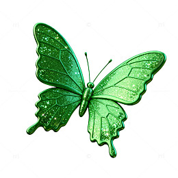绿翠闪蝶梦幻插画