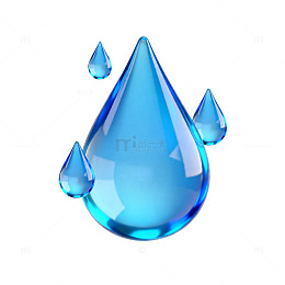 蓝色水滴透明背景设计素材