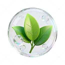 绿色植物气泡创意图