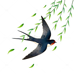 燕子飞翔插画设计素材