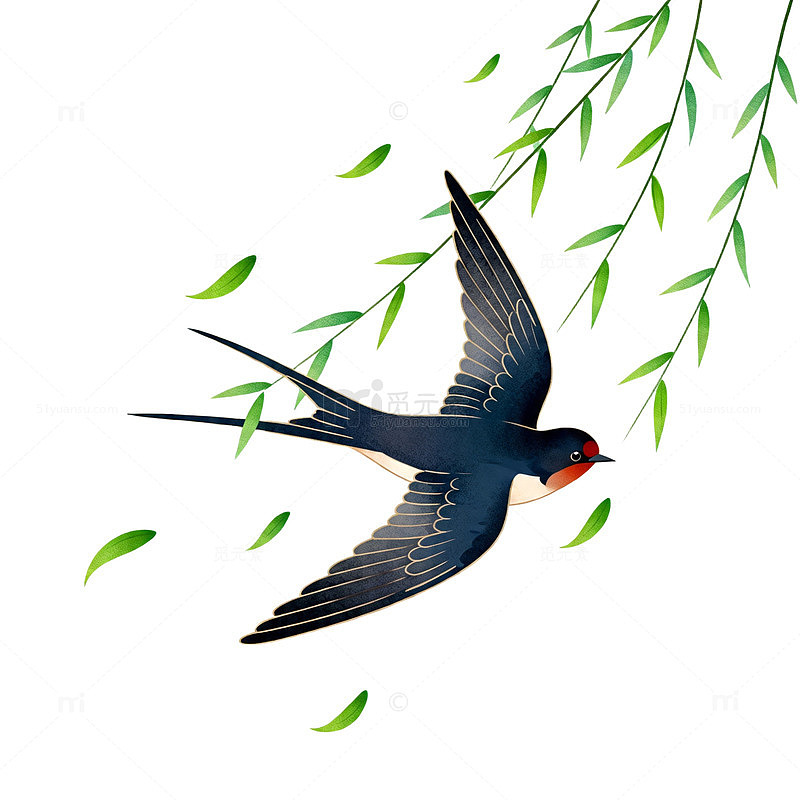 燕子飞翔插画设计素材