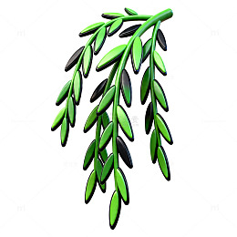 绿色橄榄枝矢量插画