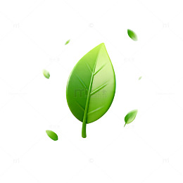 绿色叶子简约插画元素设计素材