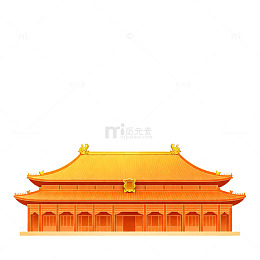中国传统宫殿建筑插画
