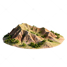 山地景观插画素材