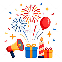 卡通风格节日庆祝元素矢量素材