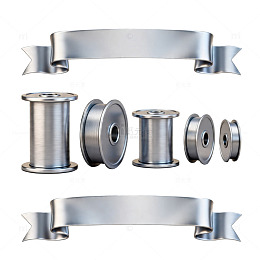 金属质感丝带卷轴矢量素材