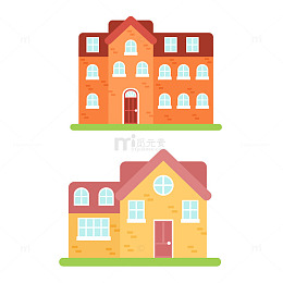 卡通建筑楼房房屋元素