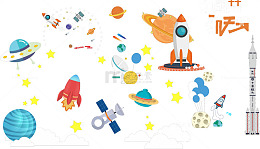太空航天小装饰免扣图