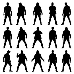 多角度人物剪影姿态集合
