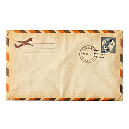 一张带有飞机图案的复古信封