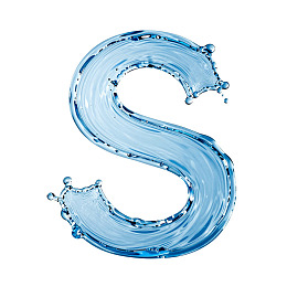 水滴构成的字母S图片