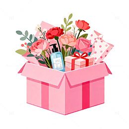 卡通风格礼品盒插画