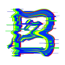 彩色故障艺术字母B图片