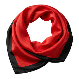 红黑双色丝巾优雅折叠