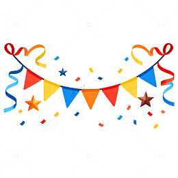 欢庆节日彩旗装饰设计图
